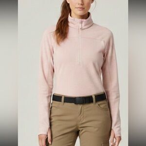 Fjallraven Abisko Lite Fleece 1/2 Zip Fleece Jacket Size S Chalk Rose Hiking